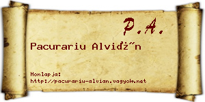 Pacurariu Alvián névjegykártya